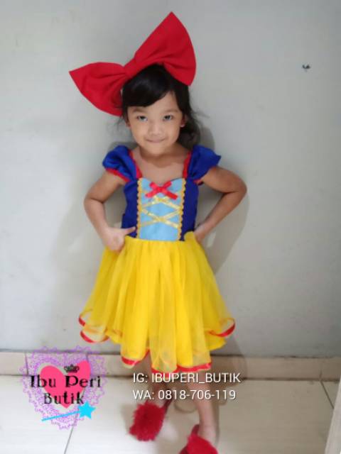 REALPIC VIDEO Dress Princess Snow White Kostum Ulang Tahun