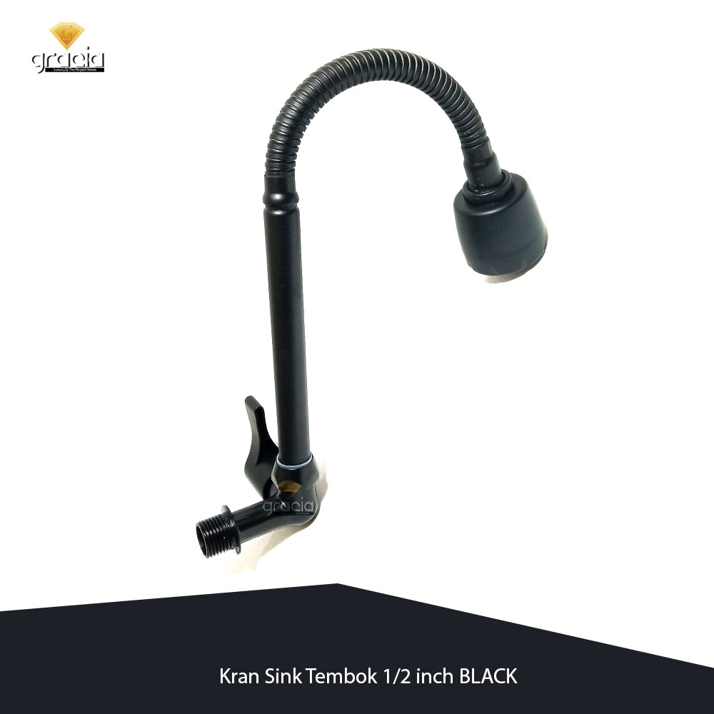 Kran Cuci Piring 1/2inch Black / Kran air wastafel FLEXIBLE /  Kran Cuci Piring Kuningan 1/2Inch / Kran Flexible 2 Fungsi Pancuran