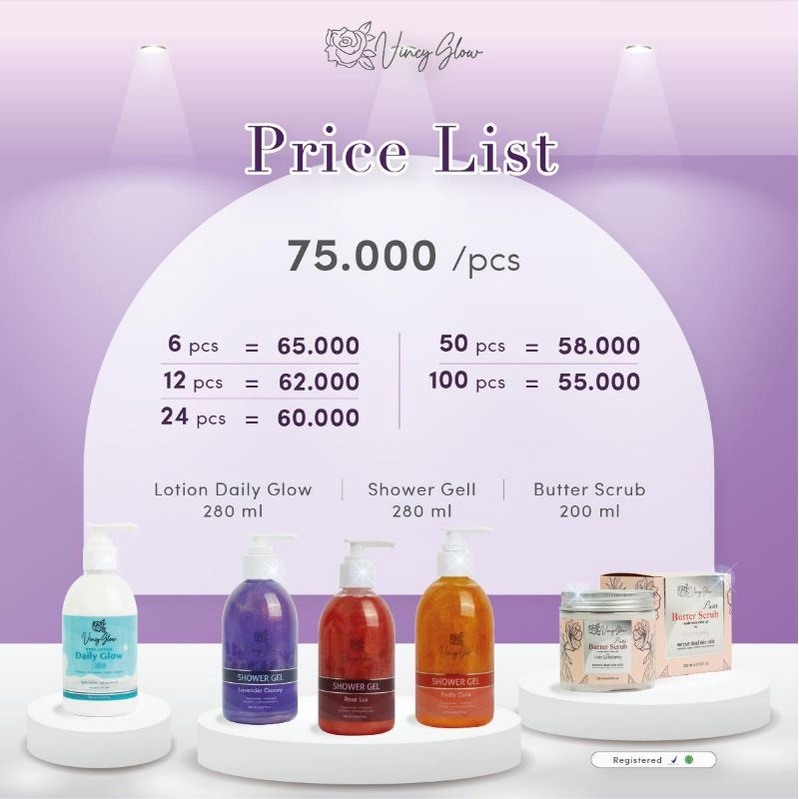 lotion vincy glow perawatan kulit seluruh tubuh