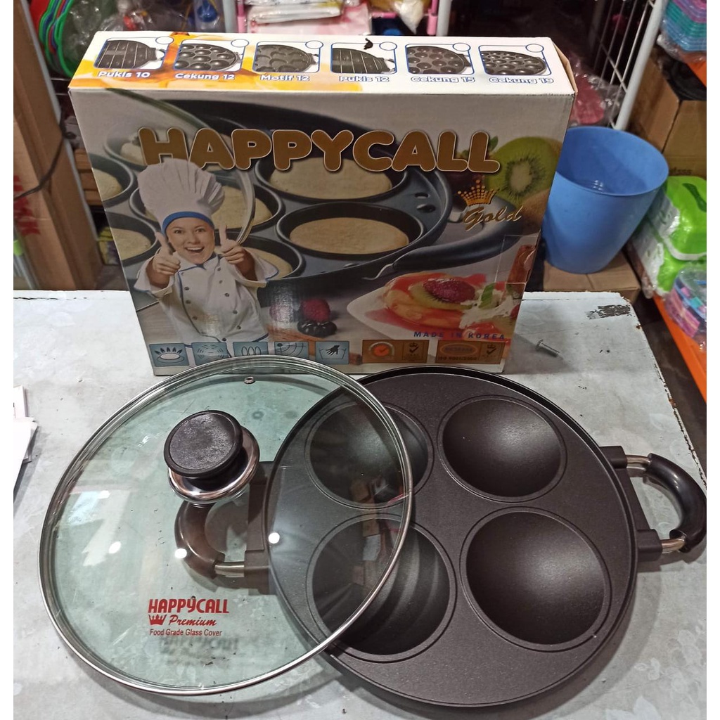 HAPPY CALL Cetakan Kue Serabi 4 Lubang Selong