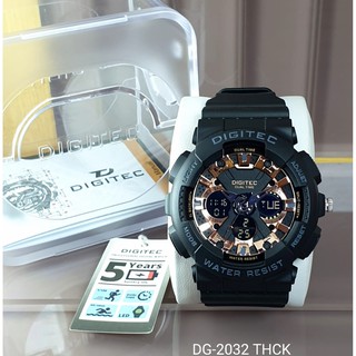 Jual JAM TANGAN PRIA DIGITEC ORIGINAL DUAL TIME ANTI AIR RUBBER DM 5 CM