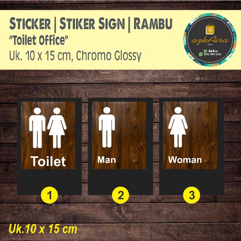 

Sticker Stiker Sign Toilet Desain Modern (Office) - Uk. 10x15 cm