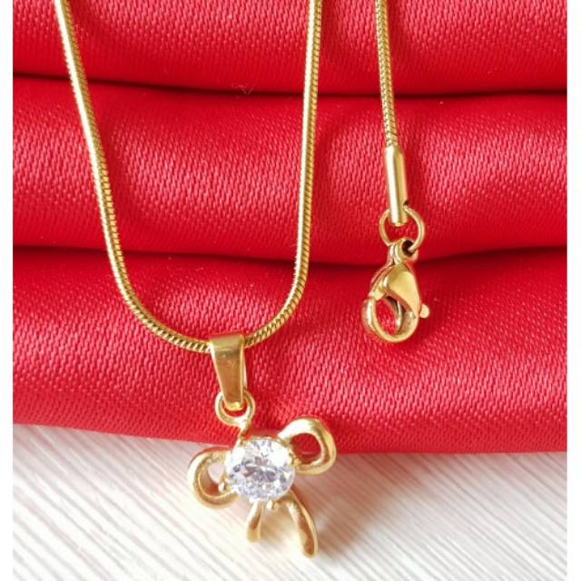 Kalung fashion import / kalung titanium gold GN027