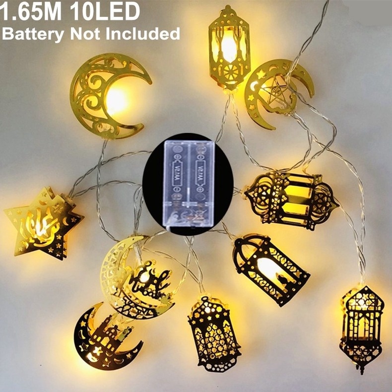 【Ready Stock】Lampu Dekorasi Eid Mubarak Idul Fitri /10LED Lampu Hiasan Lebaran Idul Fitri Dekorasi/ Lampu Lebaran Idul Fitri