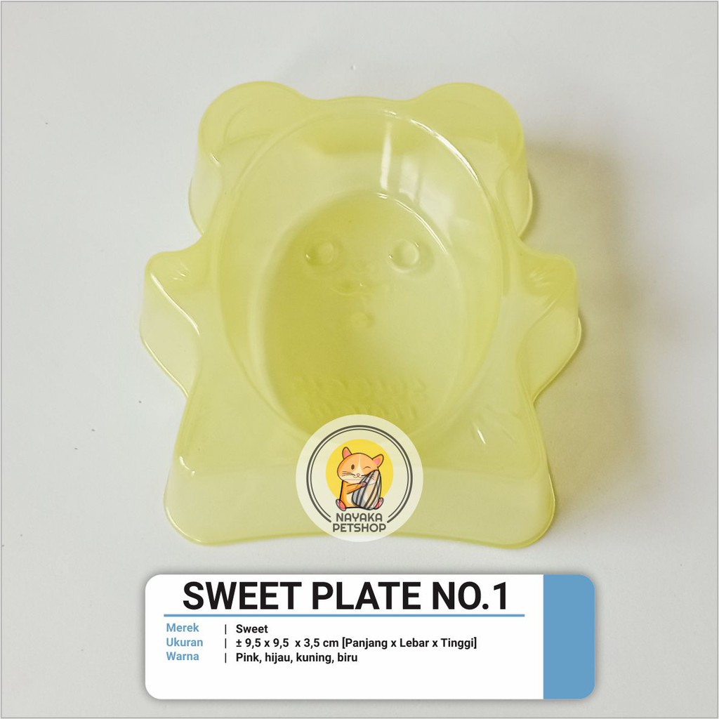 Sweet Plate No. 1 Piring Tempat Wadah Makan Hewan Hamster Sugar Glider Tupai Landak Mini Bajing