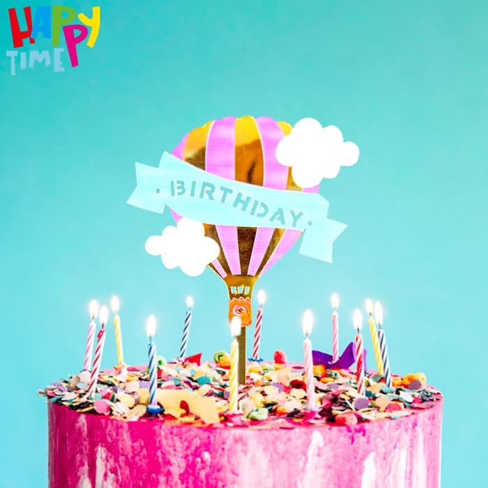 CAKE TOPPER ACRYLIC KARAKTER HAPPY BIRTHDAY HIASAN CAKE TOPPER MURAH