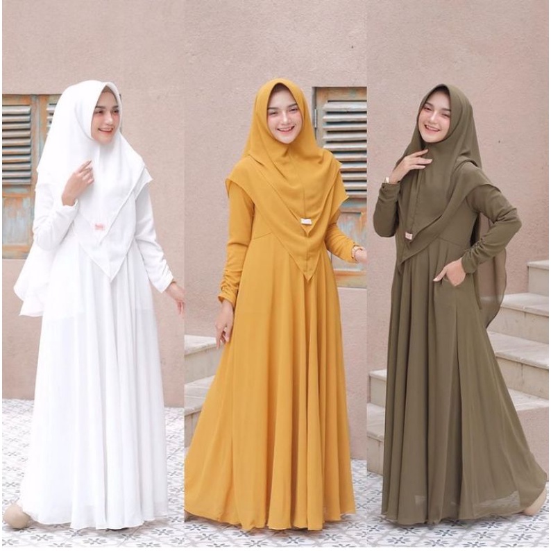 FASION MUSLIMAH MODERN  GAMIS MURAH GAMIS GAMIS TERBARU GAMIS SET HIJAB GAMIS SYARI GAMIS SET KERUDU