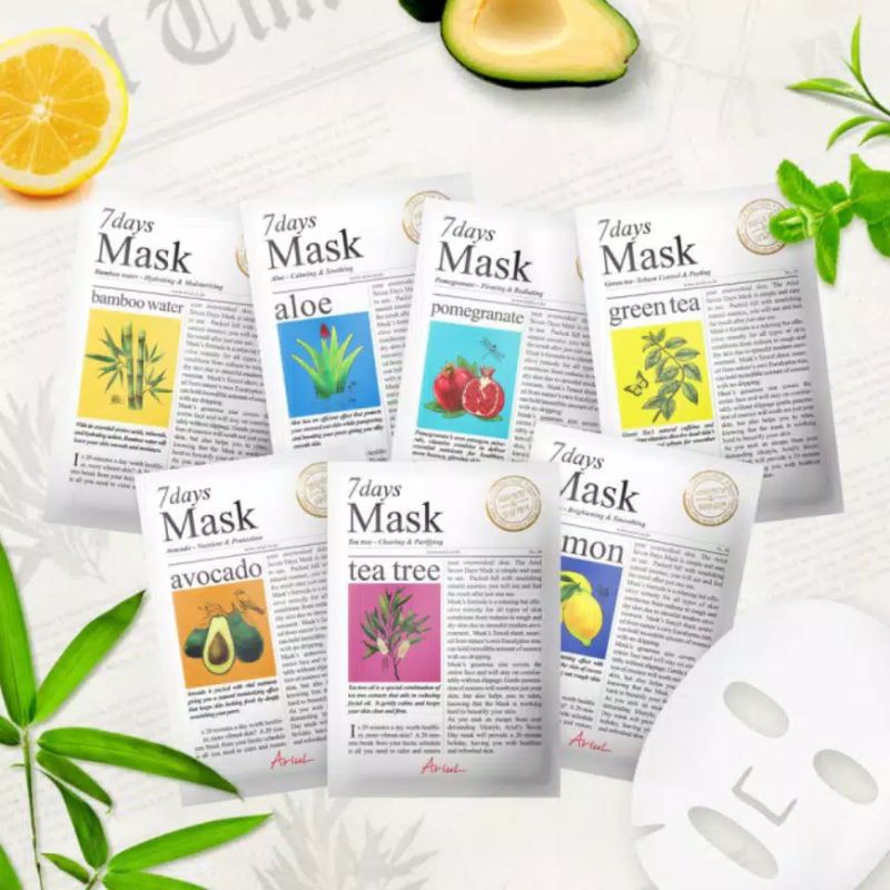 Masker Wajah ARIUL 7 DAYS ORI SHEET MASK 20 Gr