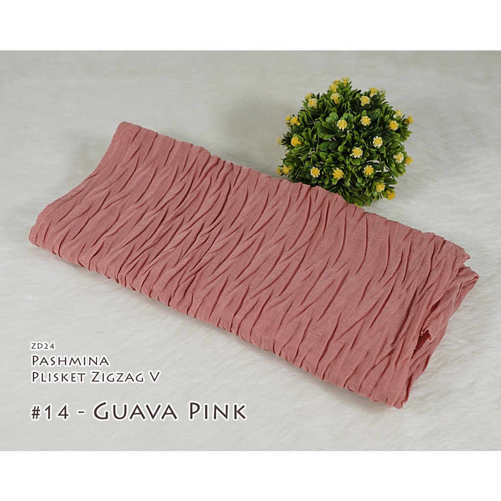 Plisket Model V / Zigzag - Pleated Shawl / Pashmina HAZEL by Luulu Scarf-#14 - Guava Pink