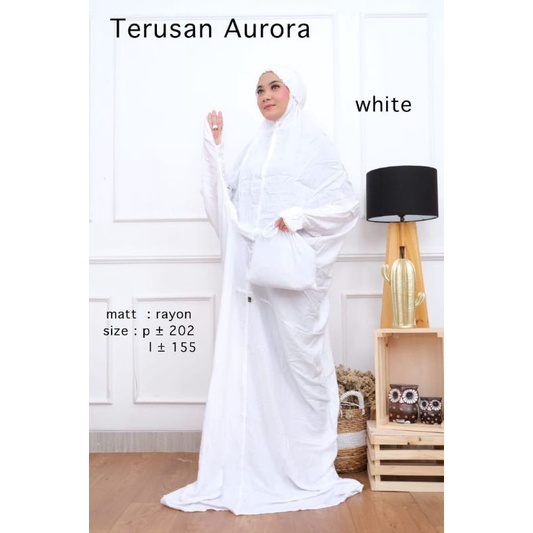 mukena terusan / mukena terusan aurora / mukena terusan polos / mukena terusan rayon / mukena rayon 