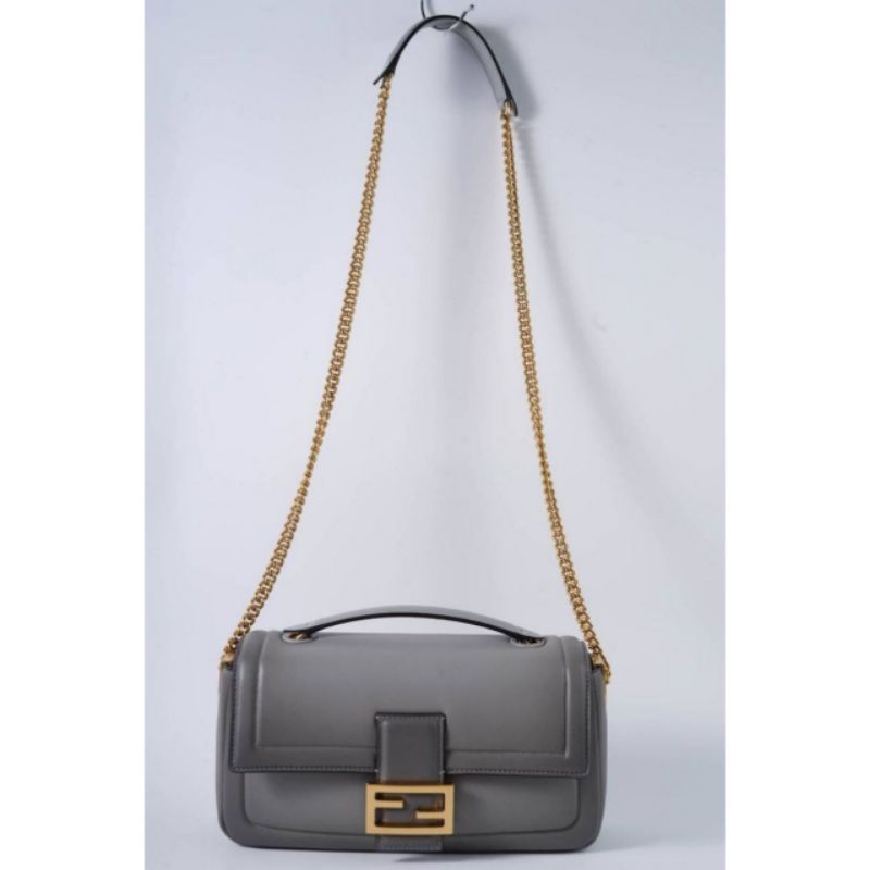 Fendi Small Baguette Chain Shoulder Bag In Grey Graduated Shades