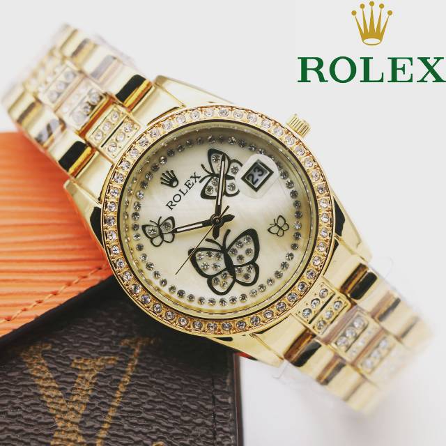 Jam Tangan Rolex Kupu Kupu Super Mewah Dan Elegan - Jam Tangan Wanita - Rolex Kupu Kupu - R2