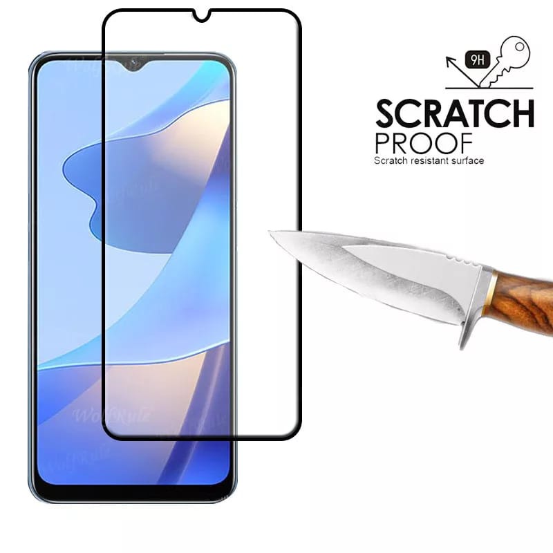 Tempered Glass Full Layar Oppo A16 Screen Guard Protector Antigores List warna TG