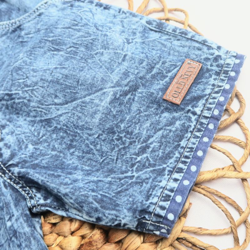 Celana Pendek Hotpant Anak Perempuan Motif Denim Wash 1 - 3 Tahun