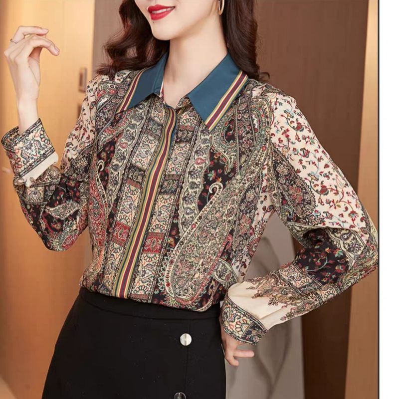 MDLV ~ 8051 BILLYTA HIDDEN BUTTON SHIRT BLOUSE KOREA KEMEJA KOREA ATASAN BATIK BLOUSE PREMIUM IMPORT