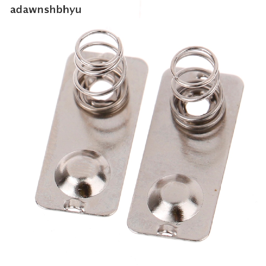 Adawnshbhyu 10pcs/21x9mm Baterai Logam Pengganti Plat Kontak Pegas slot Perak