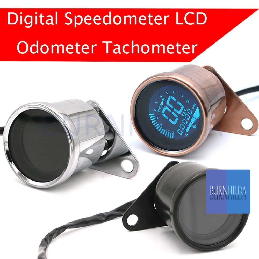 Speedometer Digital motor Odometer Tachometer Retro motor mobil burnhilda