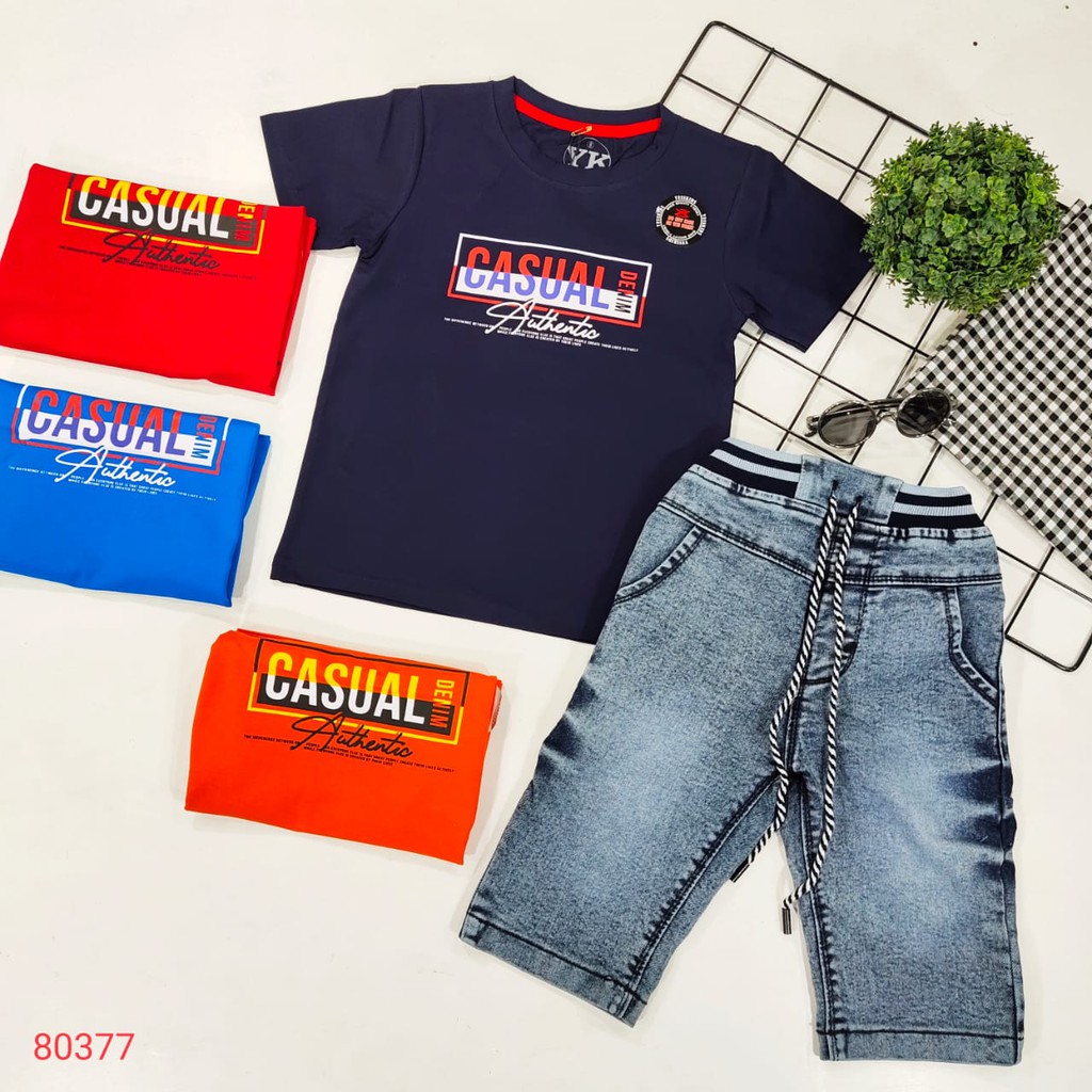 GROSIR 3set Setelan Jeans YESS KIDS 468 (3-5th)/Setelan Anak YESS KIDS/Setelan Anak Premium/BOY SET