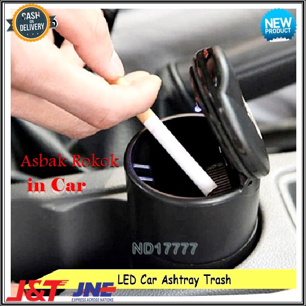 Asbak Rokok Mobil Warna Hitam Polos Portable Tempat Sampah Puntung Car Ashtray Coin Storage Serbaguna