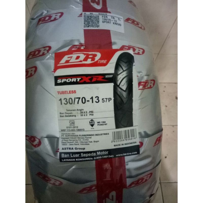 ban luar fdr 130/70 13 sport xr buat N MAX PCX 160 belakang.tubless