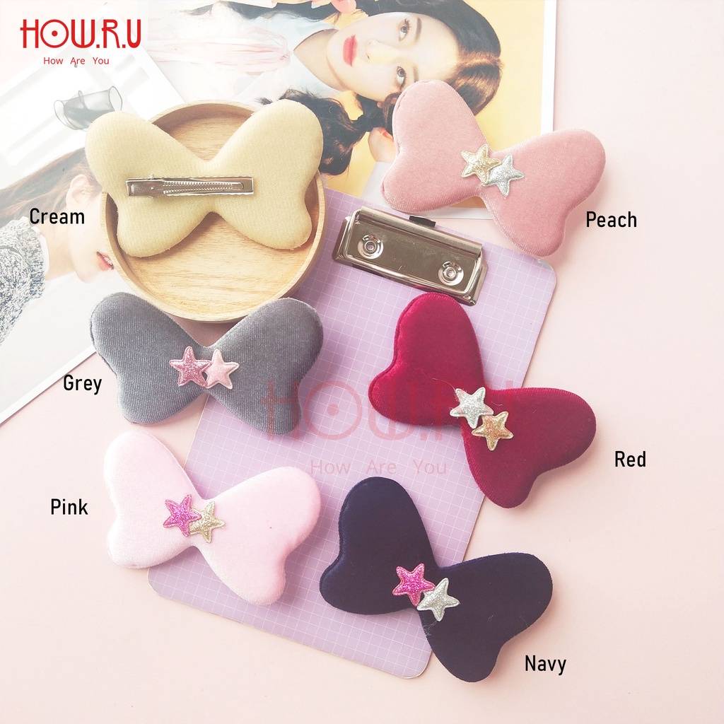 HOW.R.U | 9cm - Jepit / Klip / Hair Clip Rambut Furry Anak Motif Pita