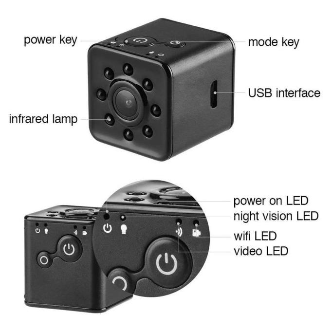 Kamera Mini WIFI Waterproof Full HD Mini IP Cam Wifi SQ23 NA01