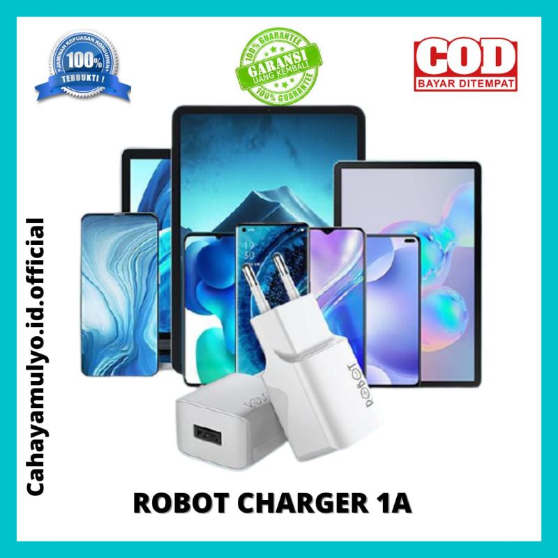 Charger ROBOT RT-K10 1output 1A / Batok charger ROBOT RT-K10 1A-ORIGINAL