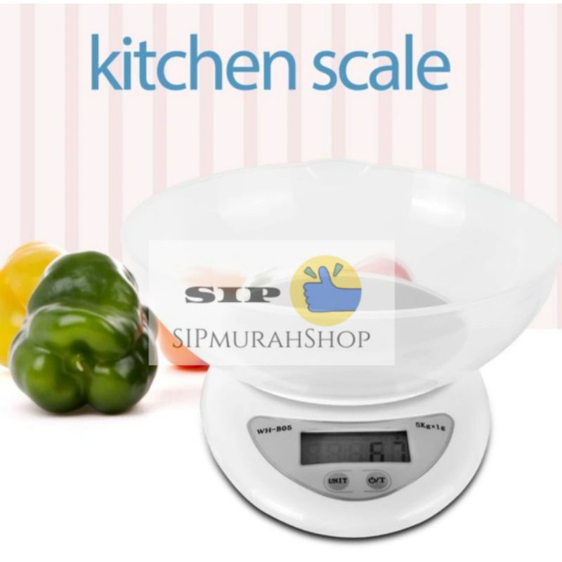 Timbangan Dapur Digital B05 Kitchen Scale Mangkok Kue 5 Kg Electronic