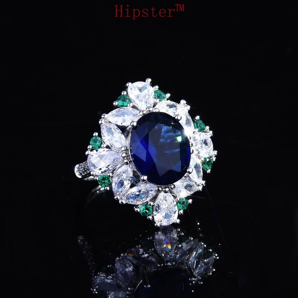 Sapphire Ring Luxury Open Moissanite