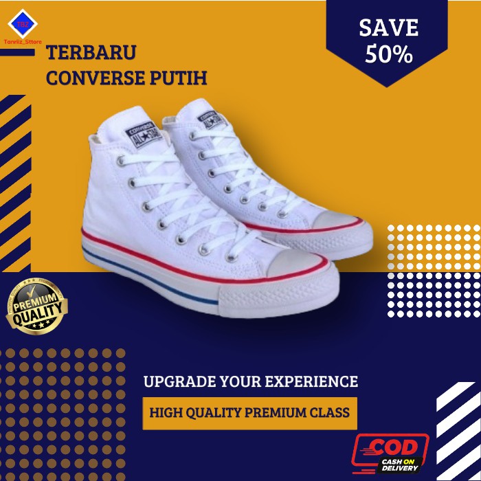 Sepatu Converse 70 s hi motif white Premium - Sepatu convers all star ct ii undefeated - Spatu Konve