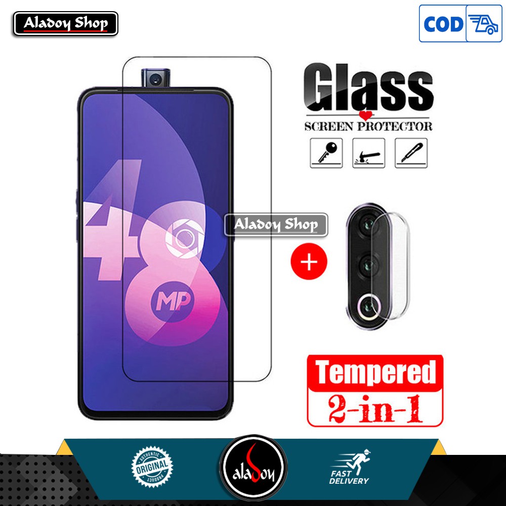 Tempered Glass Layar Clear Oppo F11 Pro + Antigores Tempered Glass Camera Back Lens