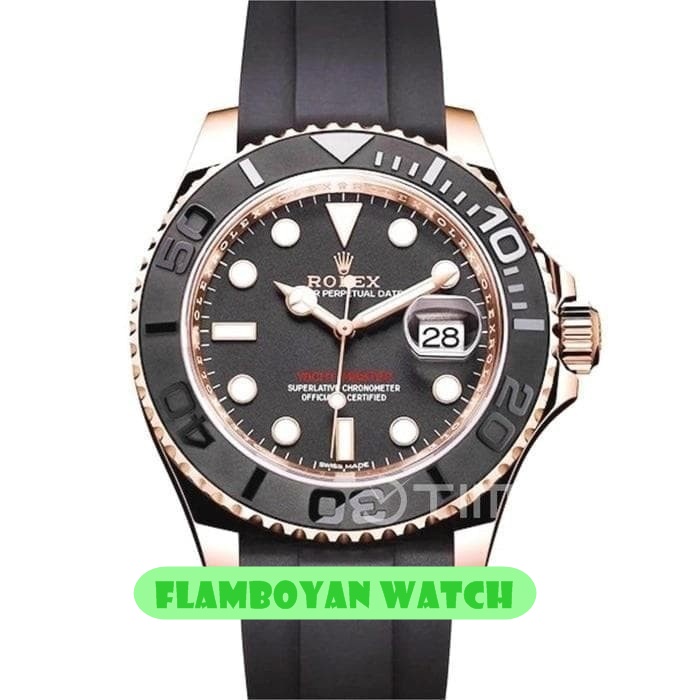 DISKON JAM TANGAN PRIA REPLIKA Rolex Yacht-Master 116655 Everose MIRROR COPY 1:1 GARANSI 1 TH