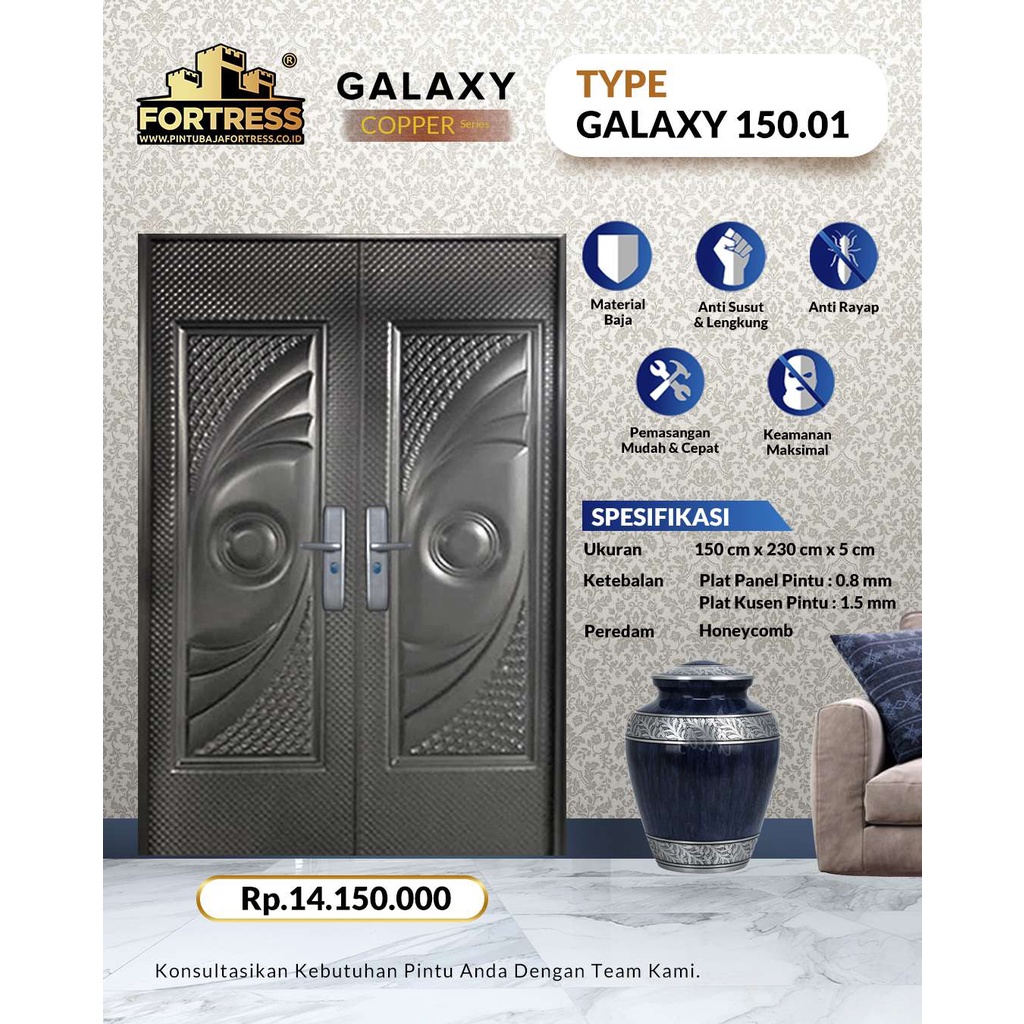 Pintu Baja FORTRESS Tipe Galaxy 150.01 - Copper