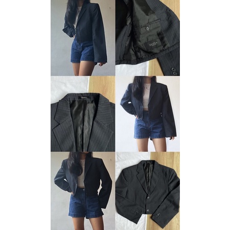 ZIOZIA Stripe Cropped Blazer