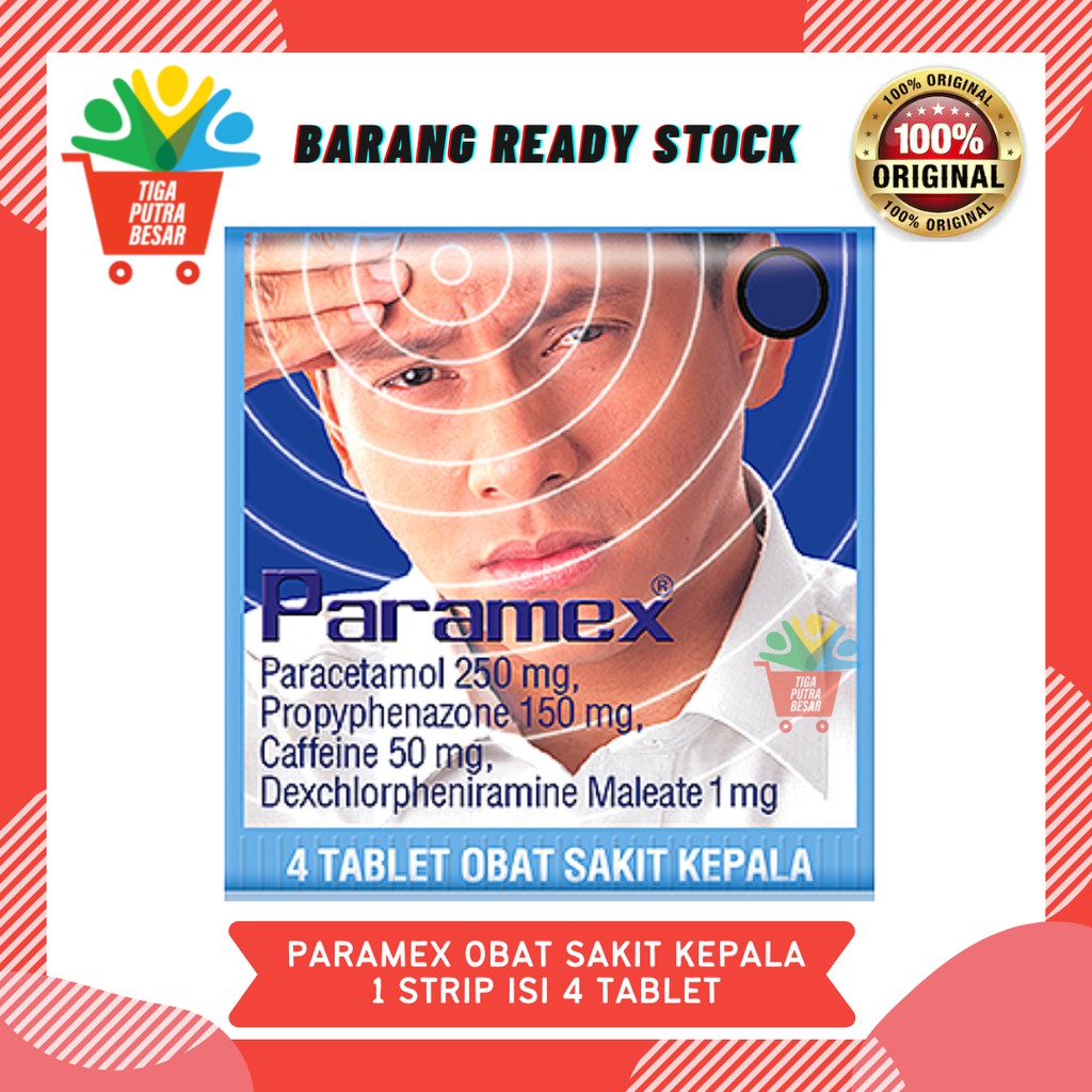 PARAMEX OBAT SAKIT KEPALA PARACETAMOL 1 STRIP ISI 4 TABLET