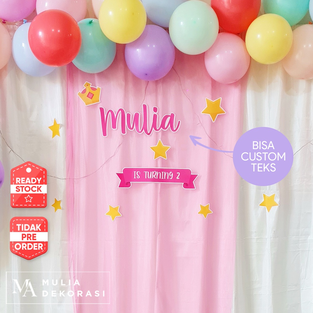 Backdrop Ulang Tahun Anak Is Turning Dekorasi Pastel Macaron