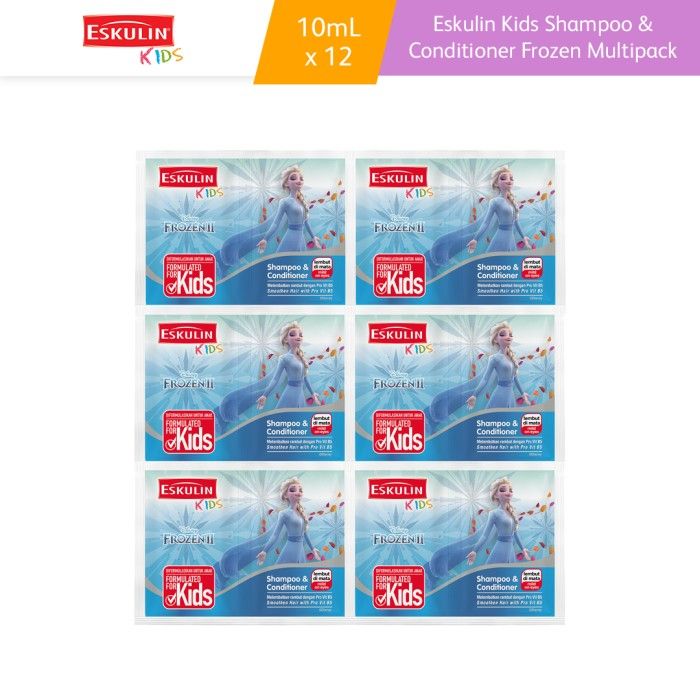 COD Eskulin Kids Shampoo & Conditioner Frozen Sachet 12 Pcs