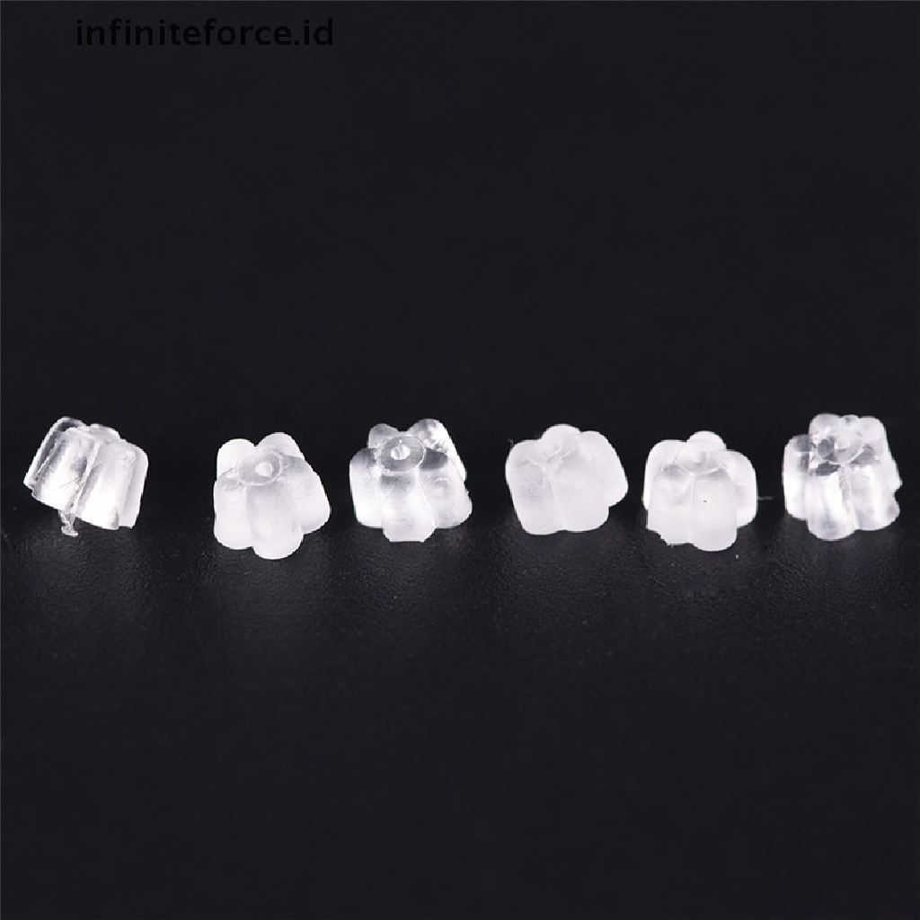 (Infiniteforce.Id) 100pcs Stopper Anting Tusuk Bentuk Bunga Bahan Karet Silikon