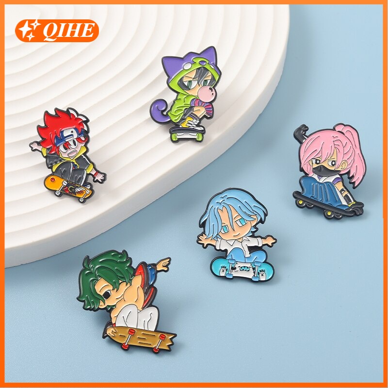 Bros Pin Enamel Desain Kartun Anime 5 Gaya Untuk Hadiah Teman