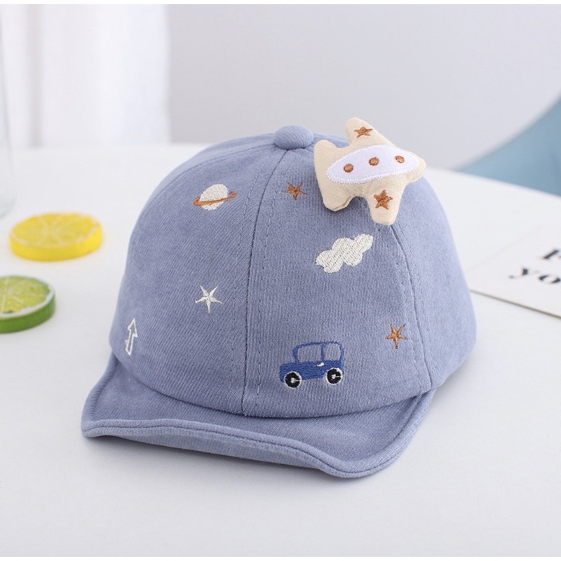 5-15 bulanTopi Baseball Anak Bayi Model PLANE Import / Baby Baseball Hat