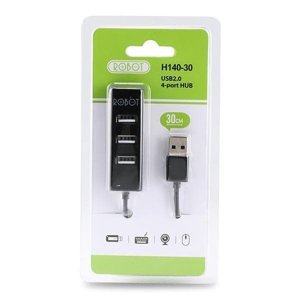 USB HUB ROBOT 4 PORT 2.0 H140-80 80CM BLACK original