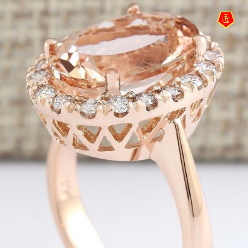 [Ready Stock]Creative Champagne Gem Ring Gold Elegant Fashion