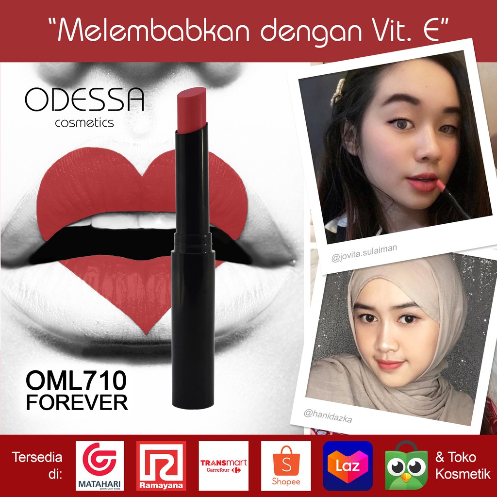 ODESSA Matte Lipstick OML Lip [Pigmented, Matte, Tidak Kering]  ✰ ascocobeauty ✰