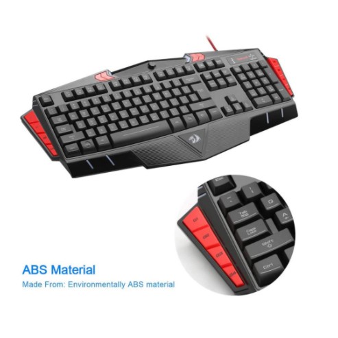 Keyboard gaming redragon wired usb 2.0 membrane multimedia Macro program backlight k501 k-501 asura