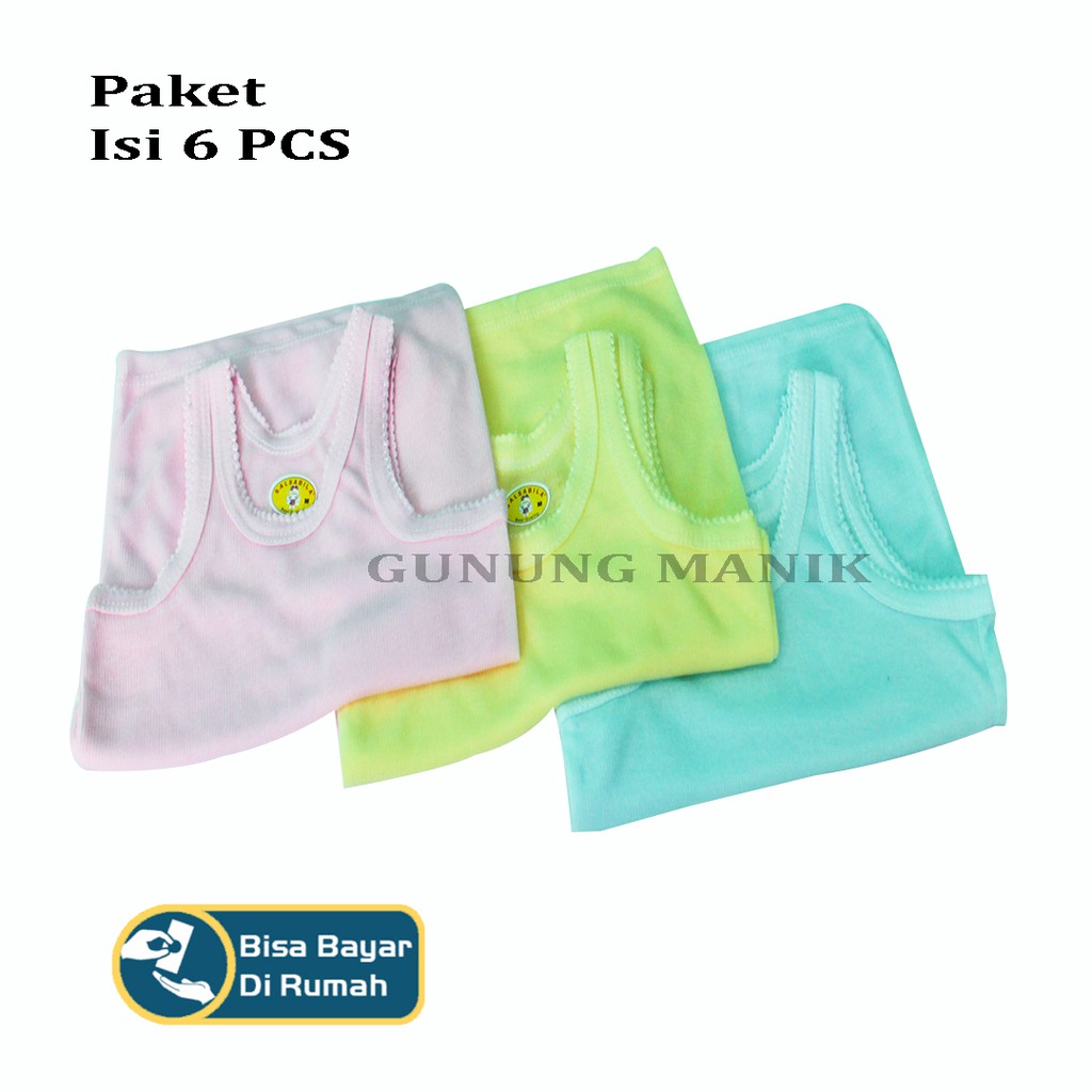 ISI 6 PCS KAOS DALAM PAKAIAN ANAK SINGLET ANAK CEWE COWO UKURAN 0 SAMPAI 3 TAHUN