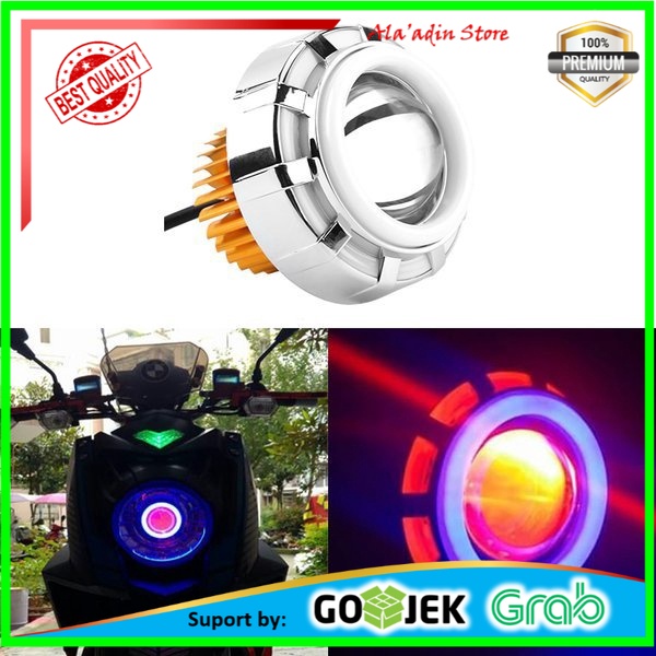 Cuci Gudang LAMPU LED MOTOR MOBIL U12 PROJECTOR HEADLAMP BULAT ANGEL EYE