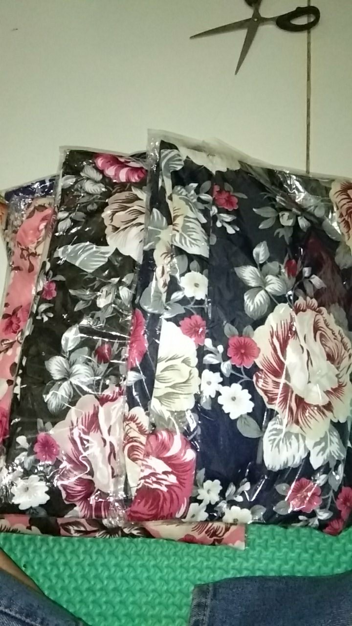Daster Payung Bahan Jersey Motif Kembang [hitam, Navy, Abu-abu, Merah, Biru, Tosca]