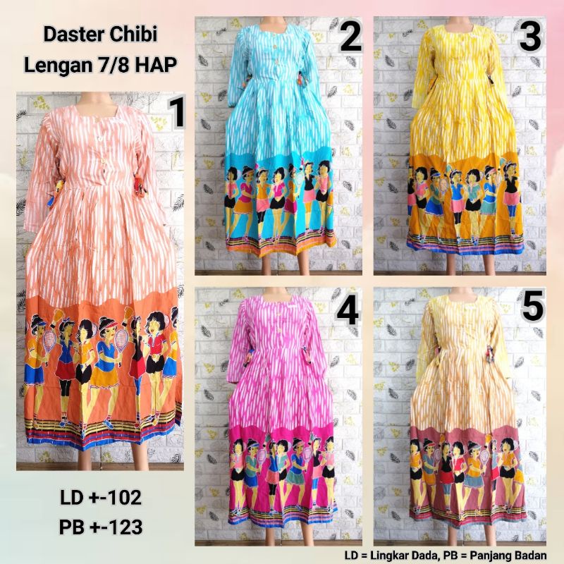 Daster Chibi Lengan 7/8 HAP Daster Modern Adem BUSUI Friendly BU TEJO JJBN + KRWG