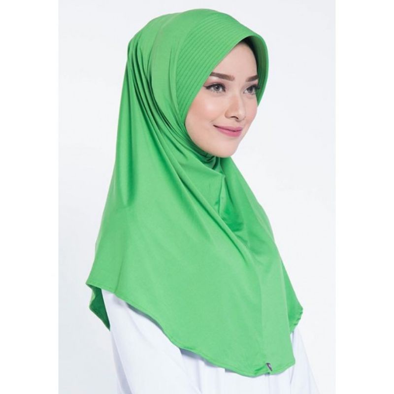 JILBAB INSTAN KERUDUNG LANGSUNG BERGO WARNA  HIJAU ZARIA SAHARA ELZATTA BAHAN SPANDEX