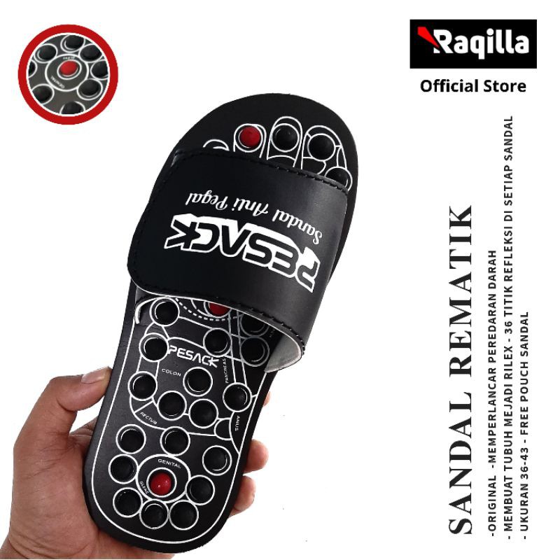 Sandal Rematik Sendal Kesehatan Refleksi Rematik Selipar Refleksi sendal Terapi + gratis Pouch